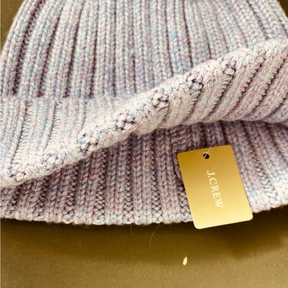 J. Crew Light purple Knit Hat with Faux Fur Pom - Picture 2 of 3